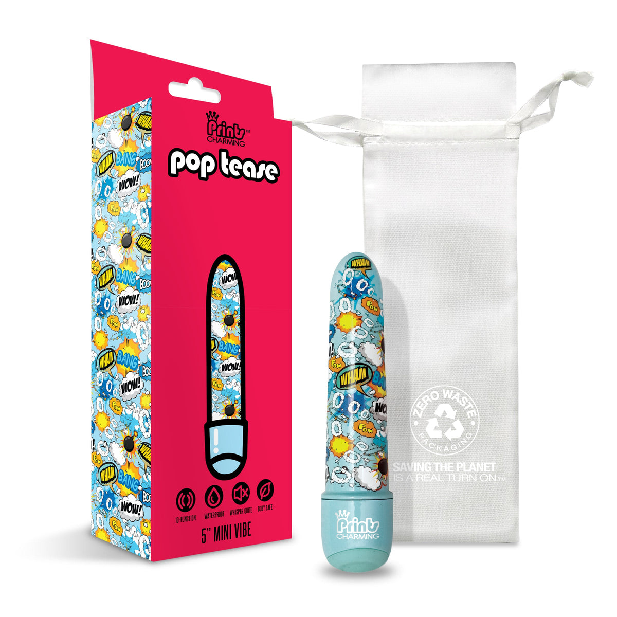 Prints Charming Pop Tease 5 Inch Mini Vibe Wham Blue > Vibrators > Mini Vibrators - Tophatter Daily Deals