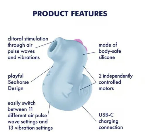 Satisfyer Sea Pony – Air Pulse and Vibrator with Dual Stimulation > Sex Toys For Ladies > Air Pulsation - Tophatter Daily Deals