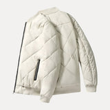 Insulating Men's Bomber Jacket - Quilted Cotton Padded Beige - Tophatter Daily Deals