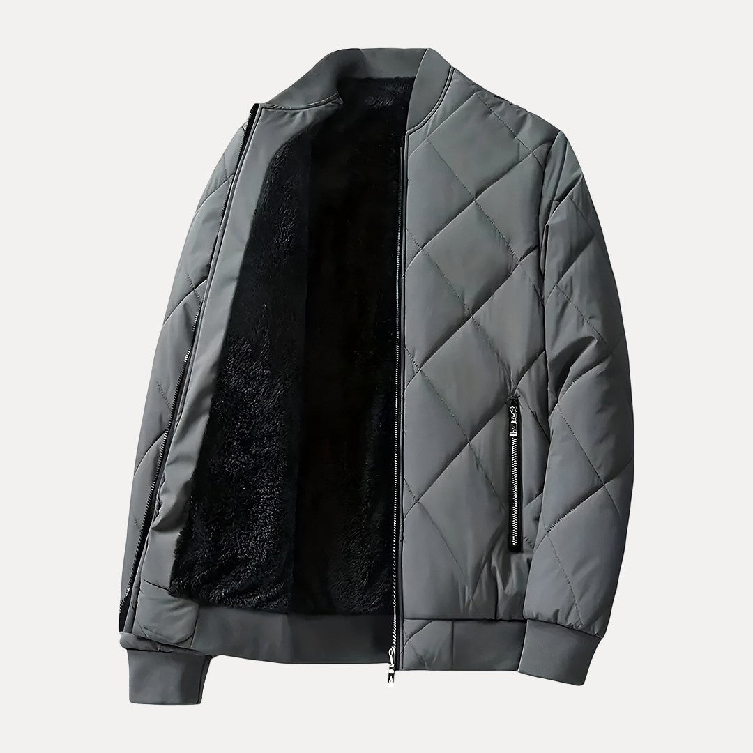 Insulating Men's Bomber Jacket - Quilted Cotton Padded - Tophatter Daily Deals