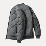Insulating Men's Bomber Jacket - Quilted Cotton Padded Gray - Tophatter Daily Deals