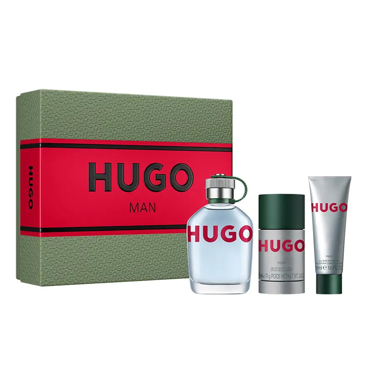 Hugo Man Eau De Toilette 125ml & Deodorant Stick & Shower Gel 50ml Gift Set - Tophatter Daily Deals
