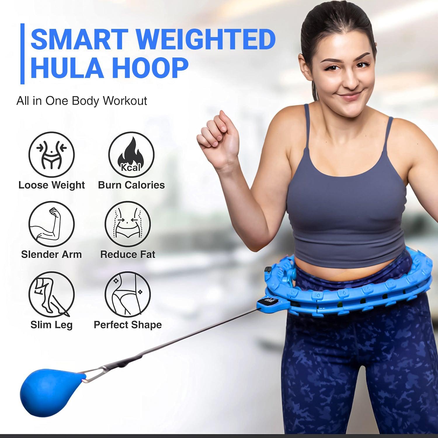 MASKURA Smart Weighted Hula Hoop With Counter 24 knots - Weight Loss Hula Hoop, Smart Fitness, Adjustable Ring Size With Counter Suitable For Adult Exercise & Fitness - Tophatter Daily Deals