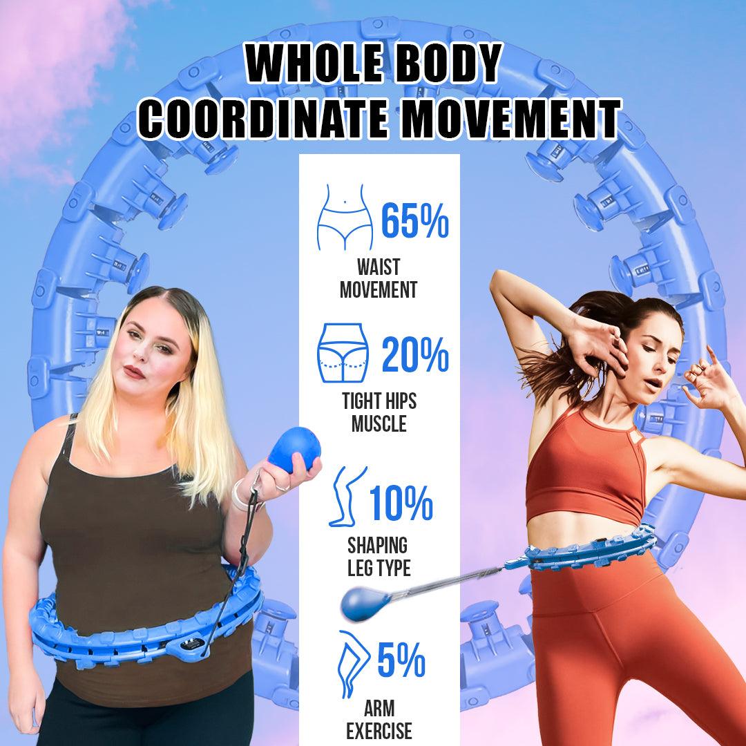 MASKURA Smart Weighted Hula Hoop With Counter 24 knots - Weight Loss Hula Hoop, Smart Fitness, Adjustable Ring Size With Counter Suitable For Adult Exercise & Fitness - Tophatter Daily Deals