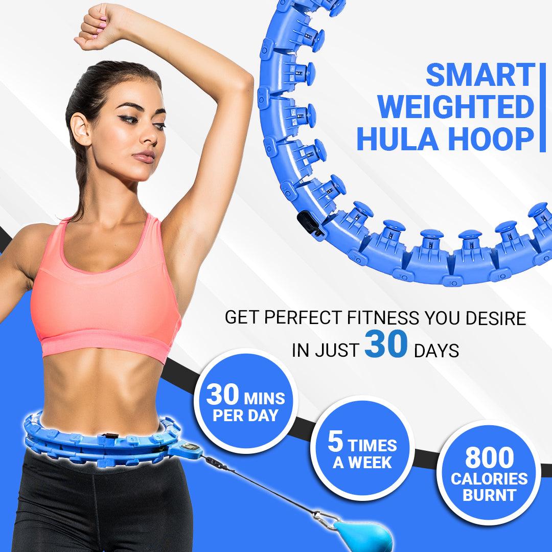 MASKURA Smart Weighted Hula Hoop With Counter 24 knots - Weight Loss Hula Hoop, Smart Fitness, Adjustable Ring Size With Counter Suitable For Adult Exercise & Fitness - Tophatter Daily Deals