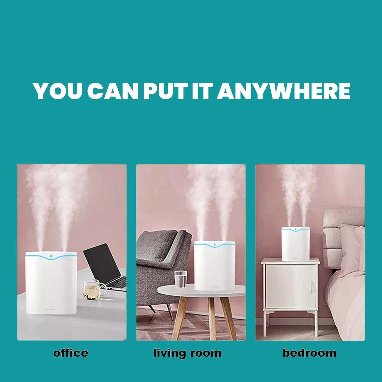 Cool Air Humidifier - 2L Air Purifier Humidifier Double Spray Port Essential Oil Aromatherapy Diffuser Apparel & Accessories - Tophatter Daily Deals