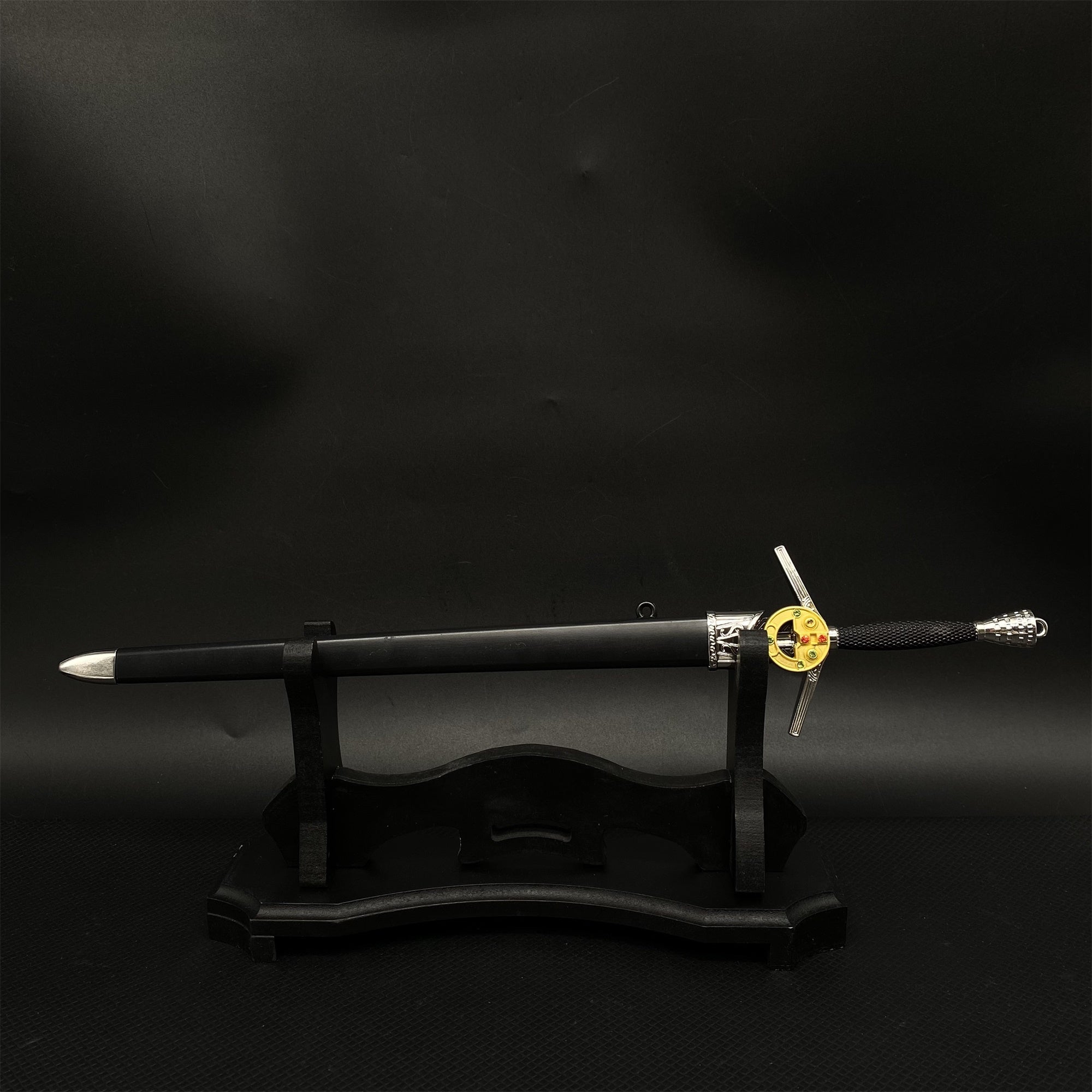 Wild Hunt Game Weapon Geralt's Steel Sword Metal Replica With Display Holder - Tophatter Daily Deals