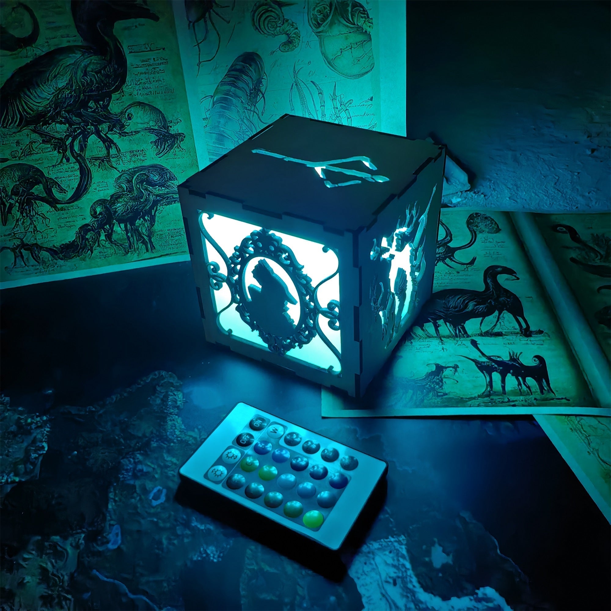 Hunter And Doll Cameos Night Light Room Decor Wooden Cube Light - Tophatter Daily Deals