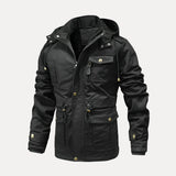 Warm Structured Mens Utility Jacket - Hooded Hip, For Winter Black - Tophatter Daily Deals