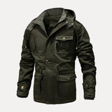 Warm Structured Mens Utility Jacket - Hooded Hip, For Winter Green - Tophatter Daily Deals