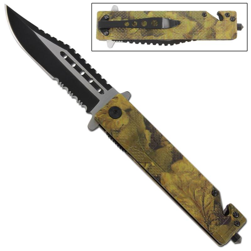 Hunters Rush Real Tree Camo Spring Assist Knife - Tophatter's Guns'N'Weapons Store Collectible Weapons - Tophatter Daily Deals