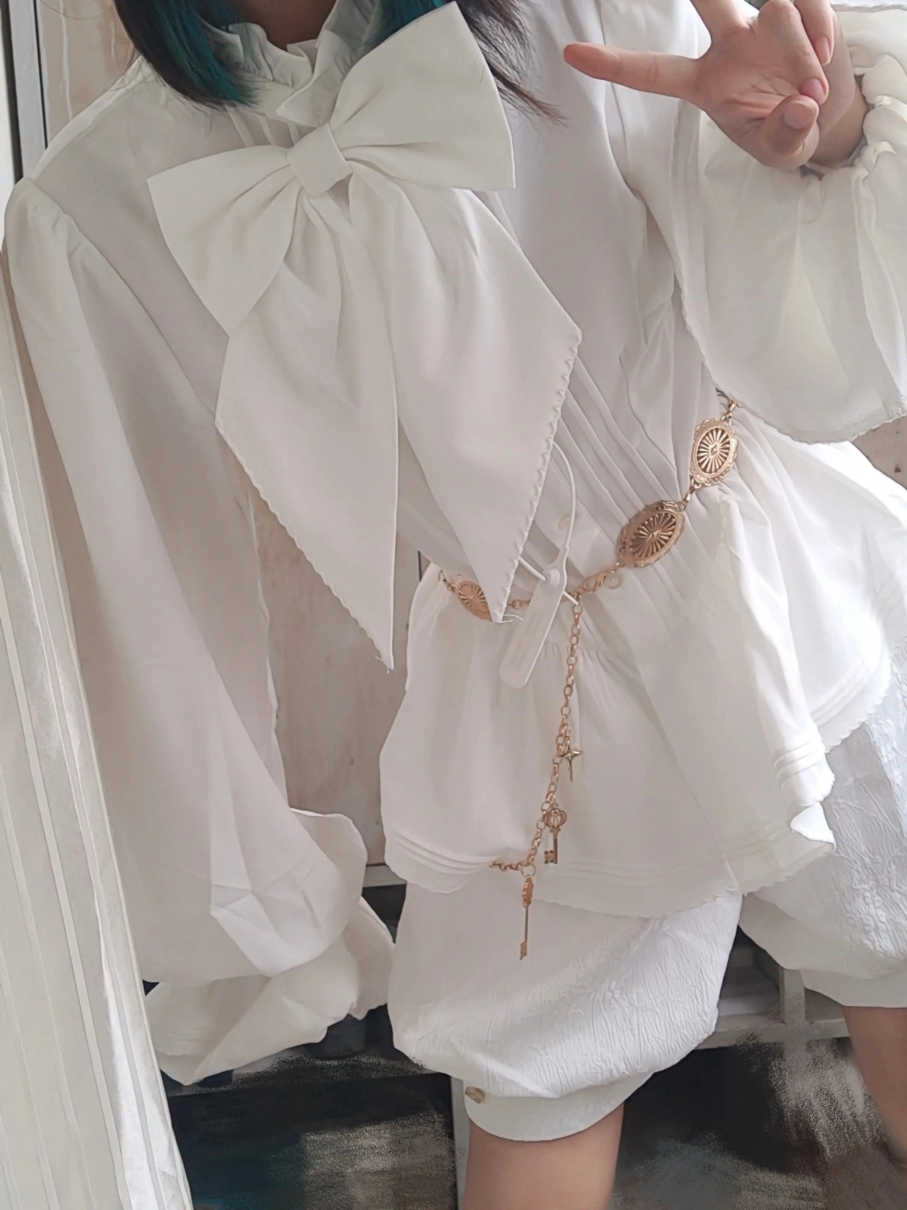 Hunting Rabbit White Moonlight Edition Retro Cool Ouji Lolita Jacket /Short Pants/Trousers Set by Princess Chronicles - Tophatter Daily Deals