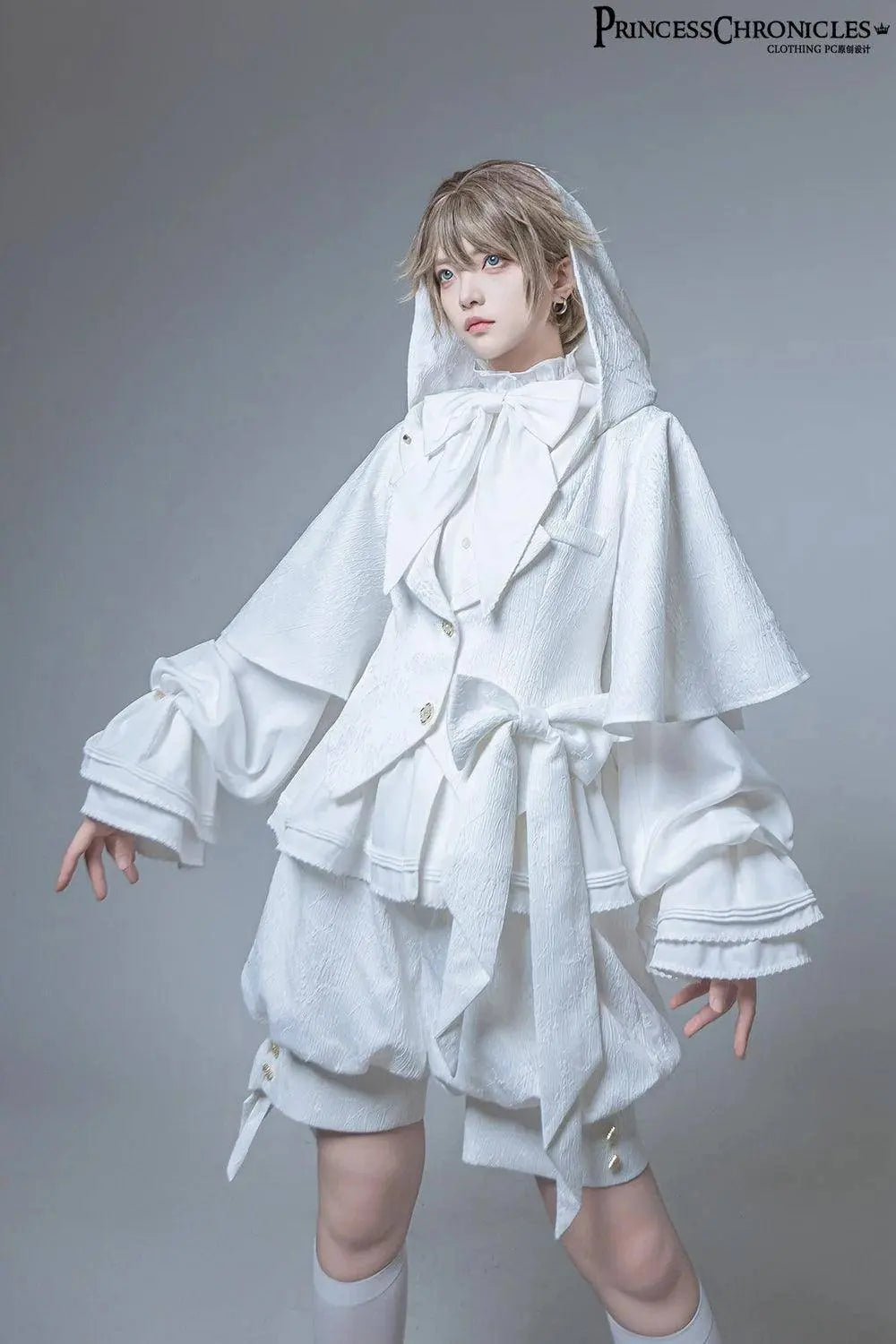Hunting Rabbit White Moonlight Edition Retro Cool Ouji Lolita Jacket /Short Pants/Trousers Set by Princess Chronicles - Tophatter Daily Deals