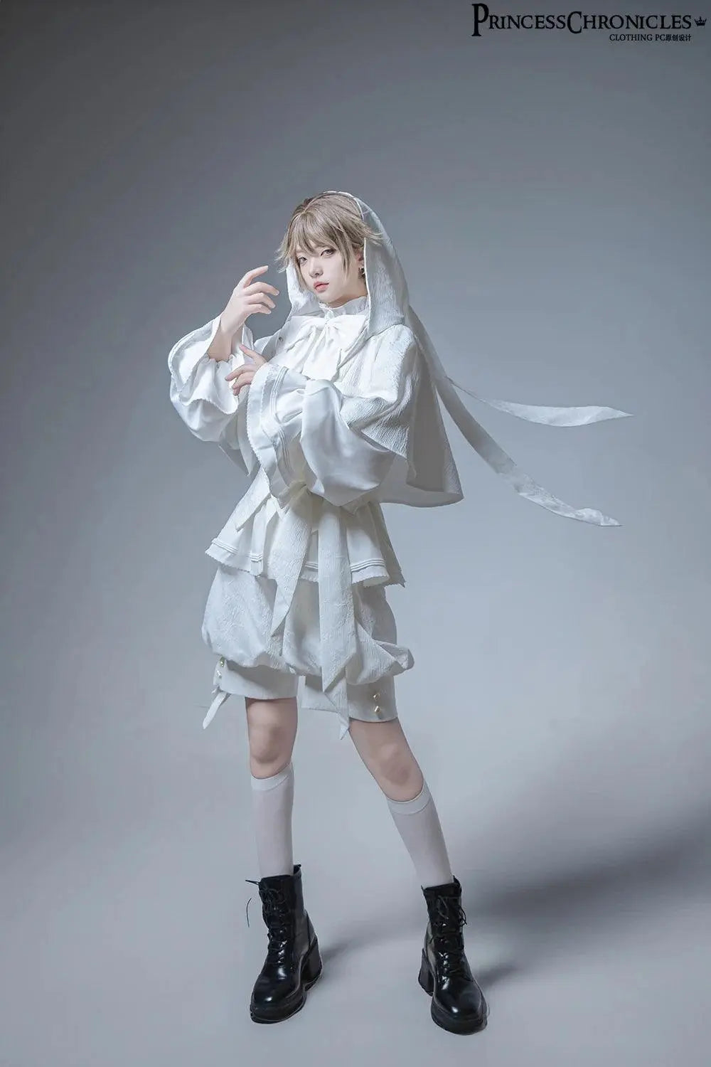 Hunting Rabbit White Moonlight Edition Retro Cool Ouji Lolita Jacket /Short Pants/Trousers Set by Princess Chronicles - Tophatter Daily Deals