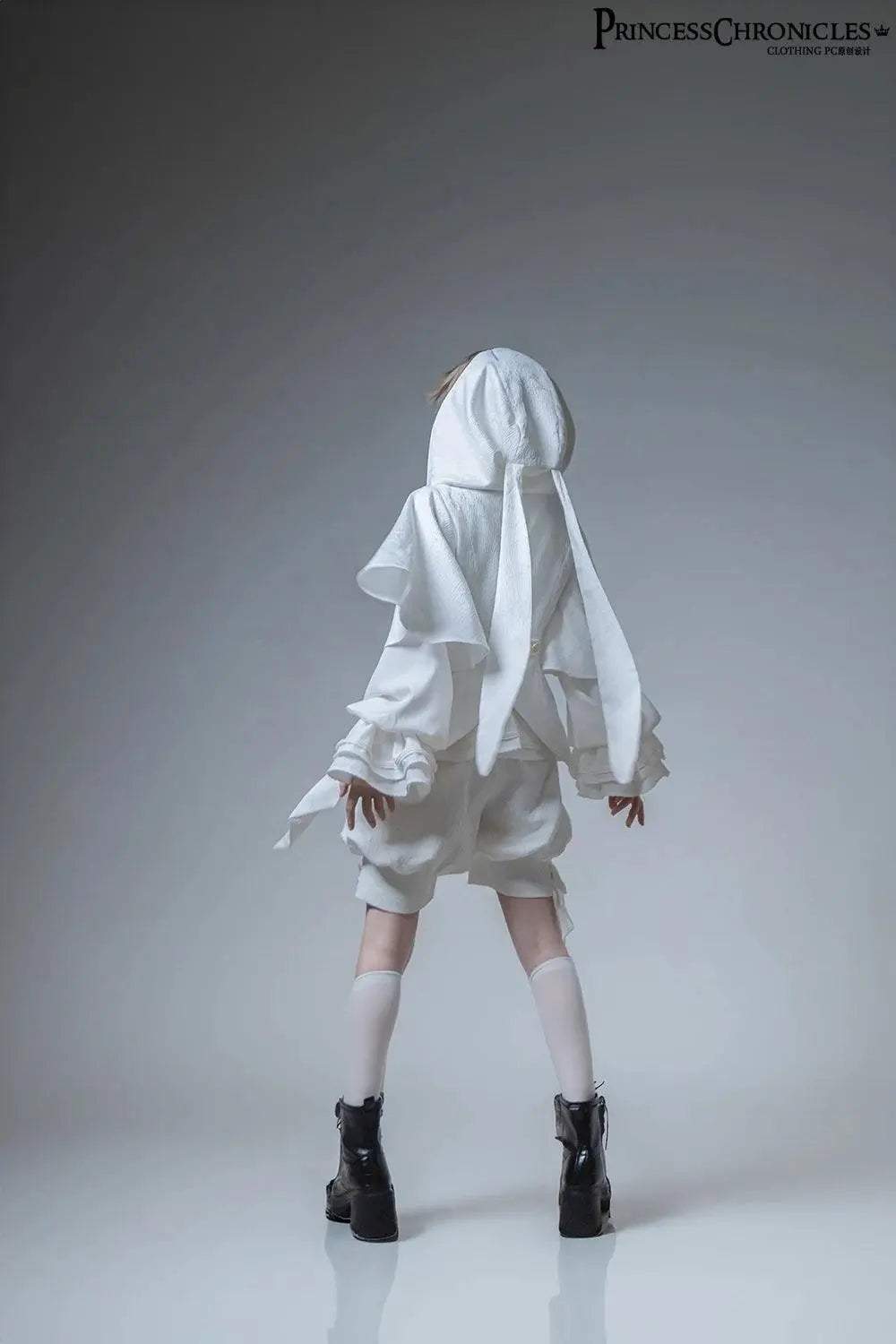 Hunting Rabbit White Moonlight Edition Retro Cool Ouji Lolita Jacket /Short Pants/Trousers Set by Princess Chronicles - Tophatter Daily Deals