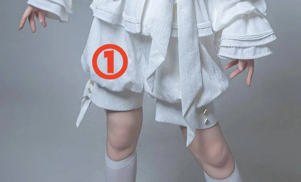 Hunting Rabbit White Moonlight Edition Retro Cool Ouji Lolita Jacket /Short Pants/Trousers Set by Princess Chronicles Shorts - Tophatter Daily Deals