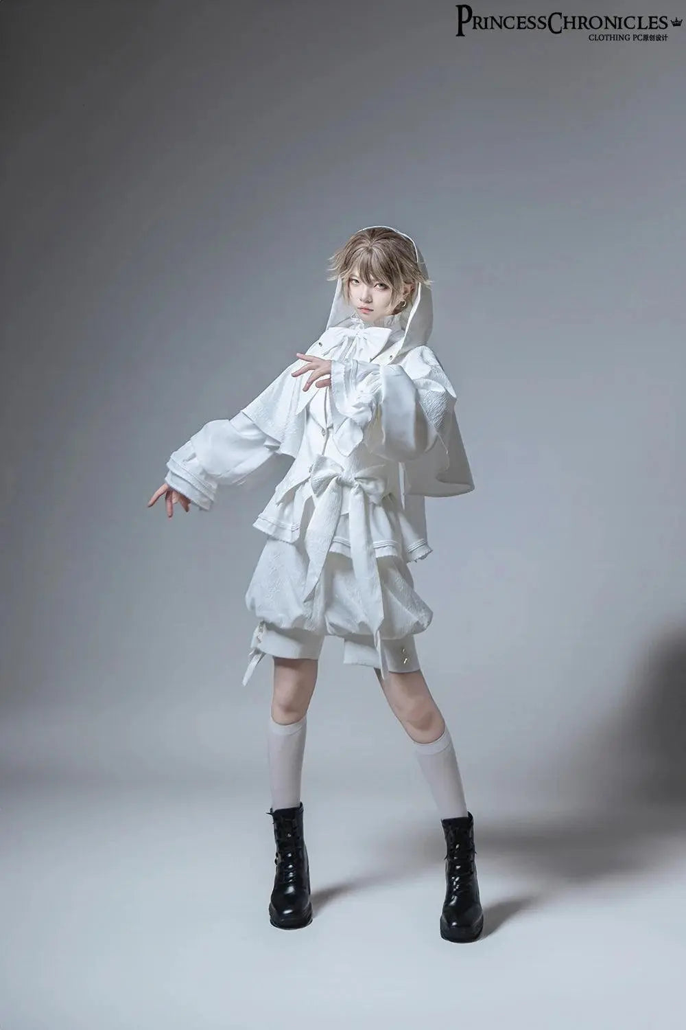 Hunting Rabbit White Moonlight Edition Retro Cool Ouji Lolita Jacket /Short Pants/Trousers Set by Princess Chronicles - Tophatter Daily Deals