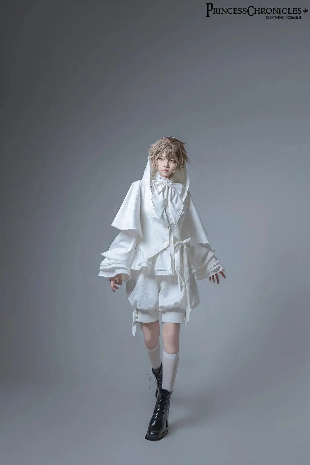 Hunting Rabbit White Moonlight Edition Retro Cool Ouji Lolita Jacket /Short Pants/Trousers Set by Princess Chronicles - Tophatter Daily Deals