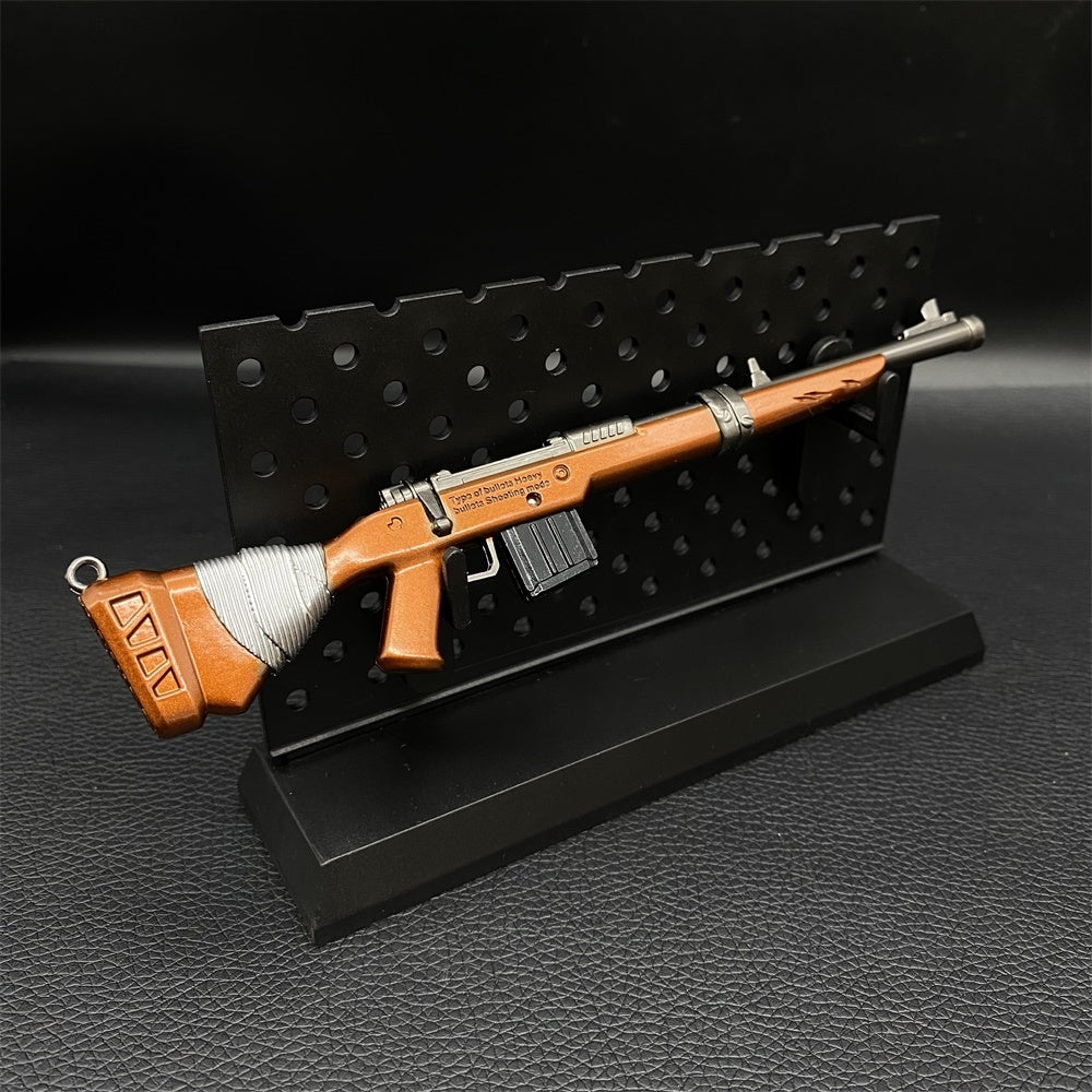 Miniature Metal Hunting Rifle 17CM/6.7" With Plastic Stand - Tophatter Daily Deals