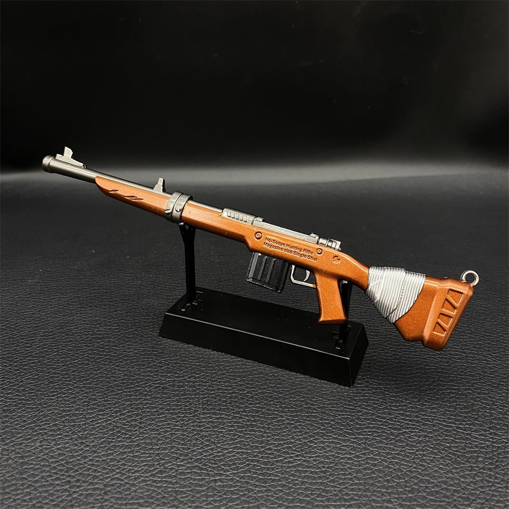 Miniature Metal Hunting Rifle 17CM/6.7" With Metal Stand - Tophatter Daily Deals