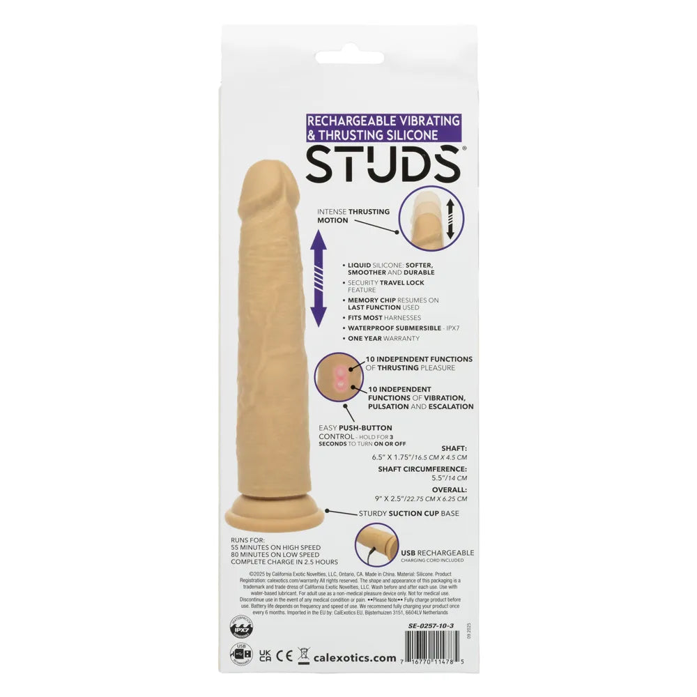 Rechargeable Vibrating and Thrusting Silicone Studs (Brown) – Dual Motor Vibrating Studs > Vibrators > Realistic Vibrators - Tophatter Daily Deals