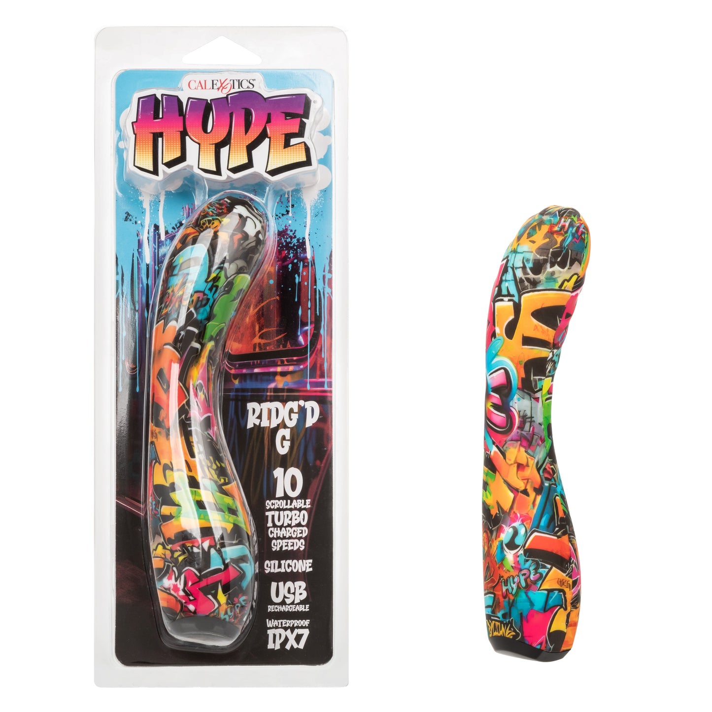 Hype Ridg'd G Colorful Graffiti Silicone G-Spot Vibrator Waterproof > Sex Toys For Ladies > G-Spot Vibrators - Tophatter Daily Deals