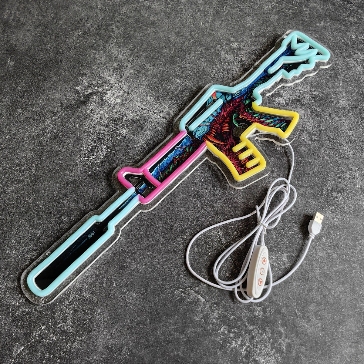 M4A1-S Hyper Beast Rifle Neon Light Wall Decor - Tophatter Daily Deals