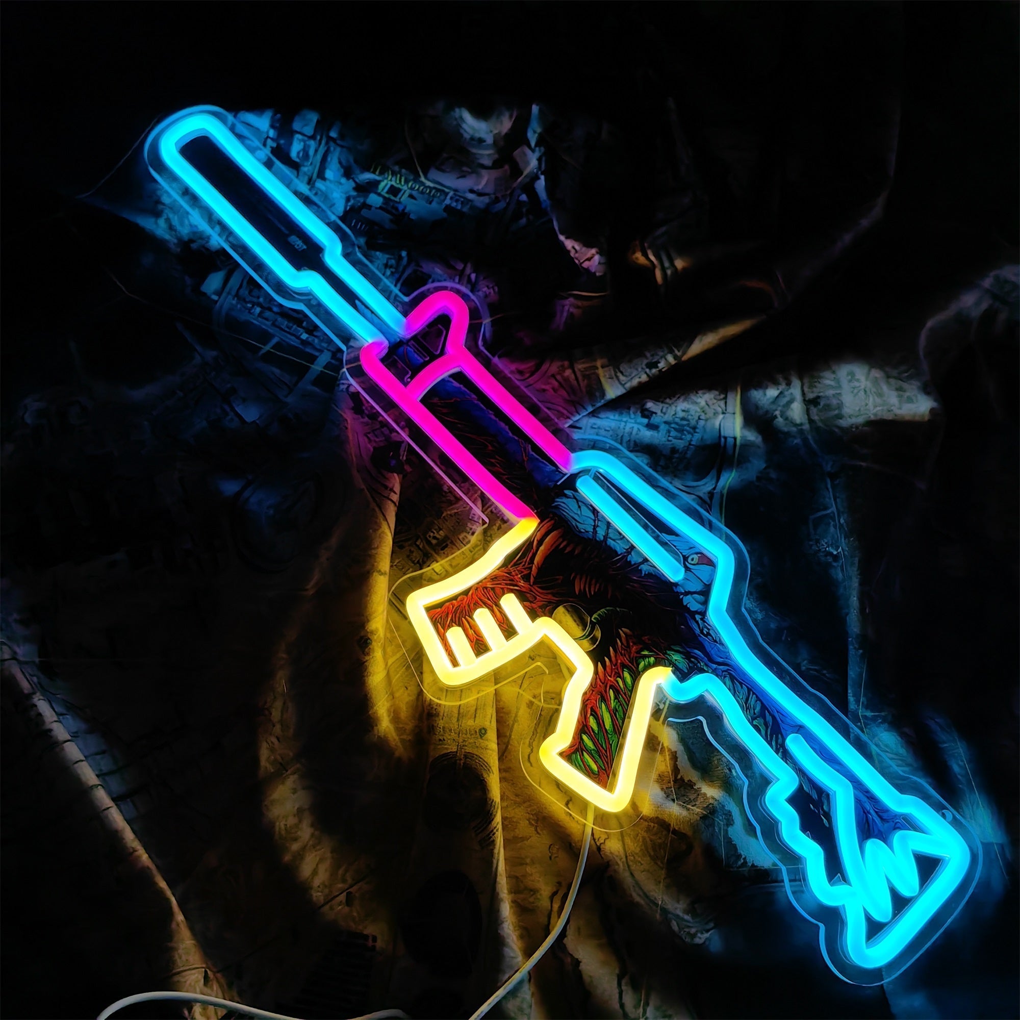 M4A1-S Hyper Beast Rifle Neon Light Wall Decor - Tophatter Daily Deals