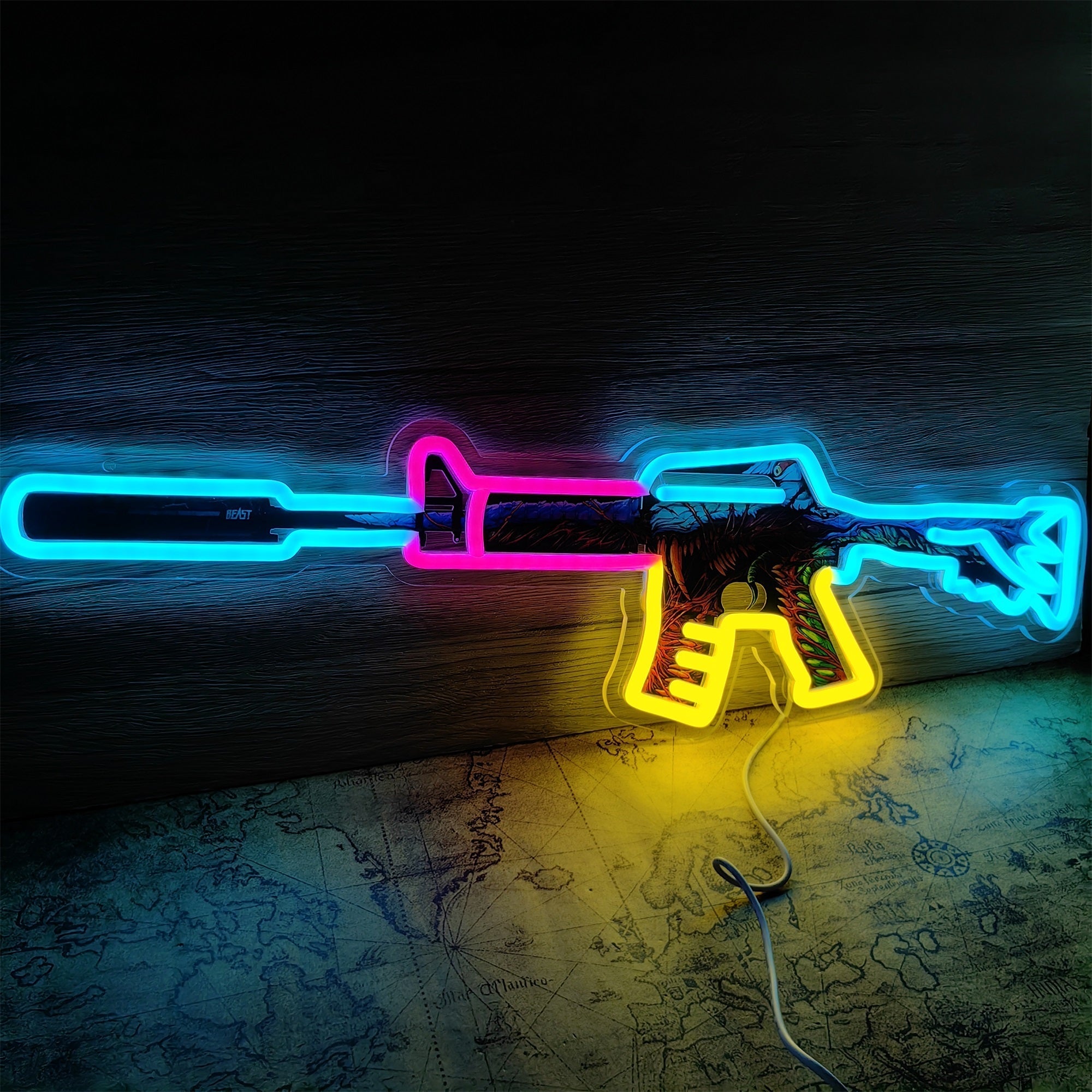 M4A1-S Hyper Beast Rifle Neon Light Wall Decor - Tophatter Daily Deals
