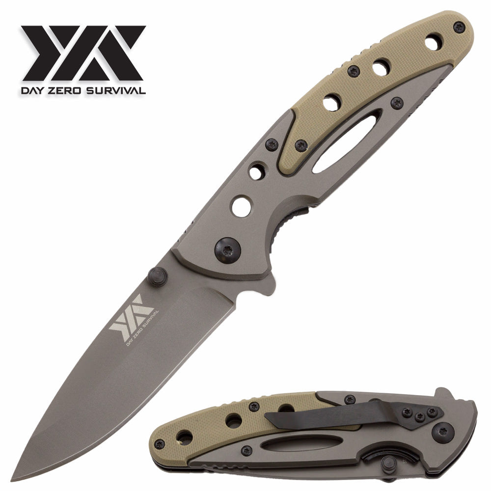 7.7" DZS G10 Handle Folding Pocket Knife - TOPHATTER'S ARMORY DEALS Collectible Weapons - Tophatter Daily Deals