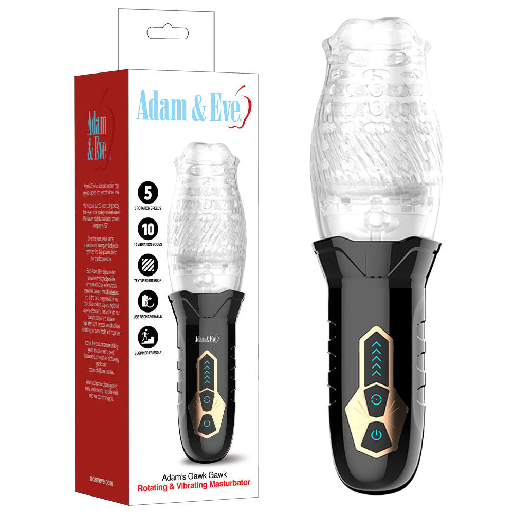 Adam & Eve Adam's Gawk Gawk – USB Rechargeable Rotating Masturbator > Sex Toys For Men > Masturbators > Vibrating - Tophatter Daily Deals