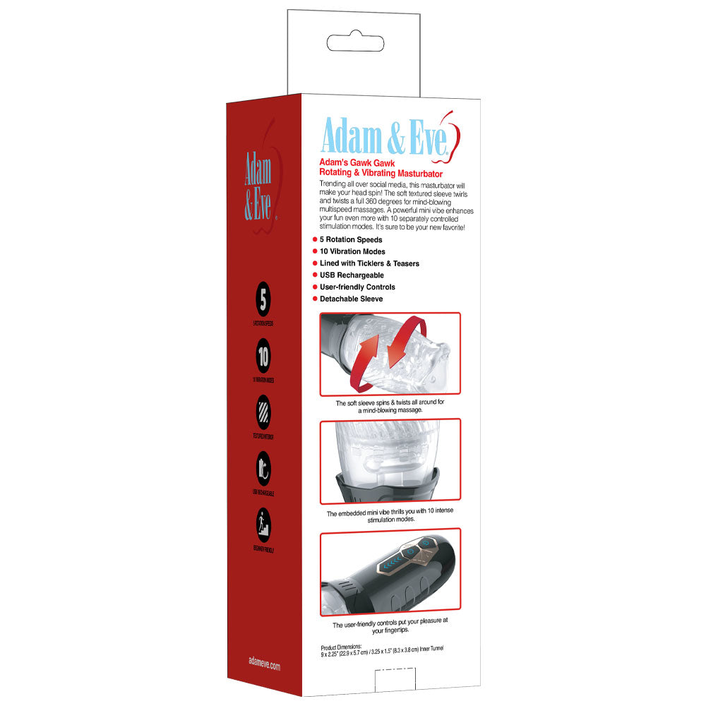 Adam & Eve Adam's Gawk Gawk – USB Rechargeable Rotating Masturbator > Sex Toys For Men > Masturbators > Vibrating - Tophatter Daily Deals