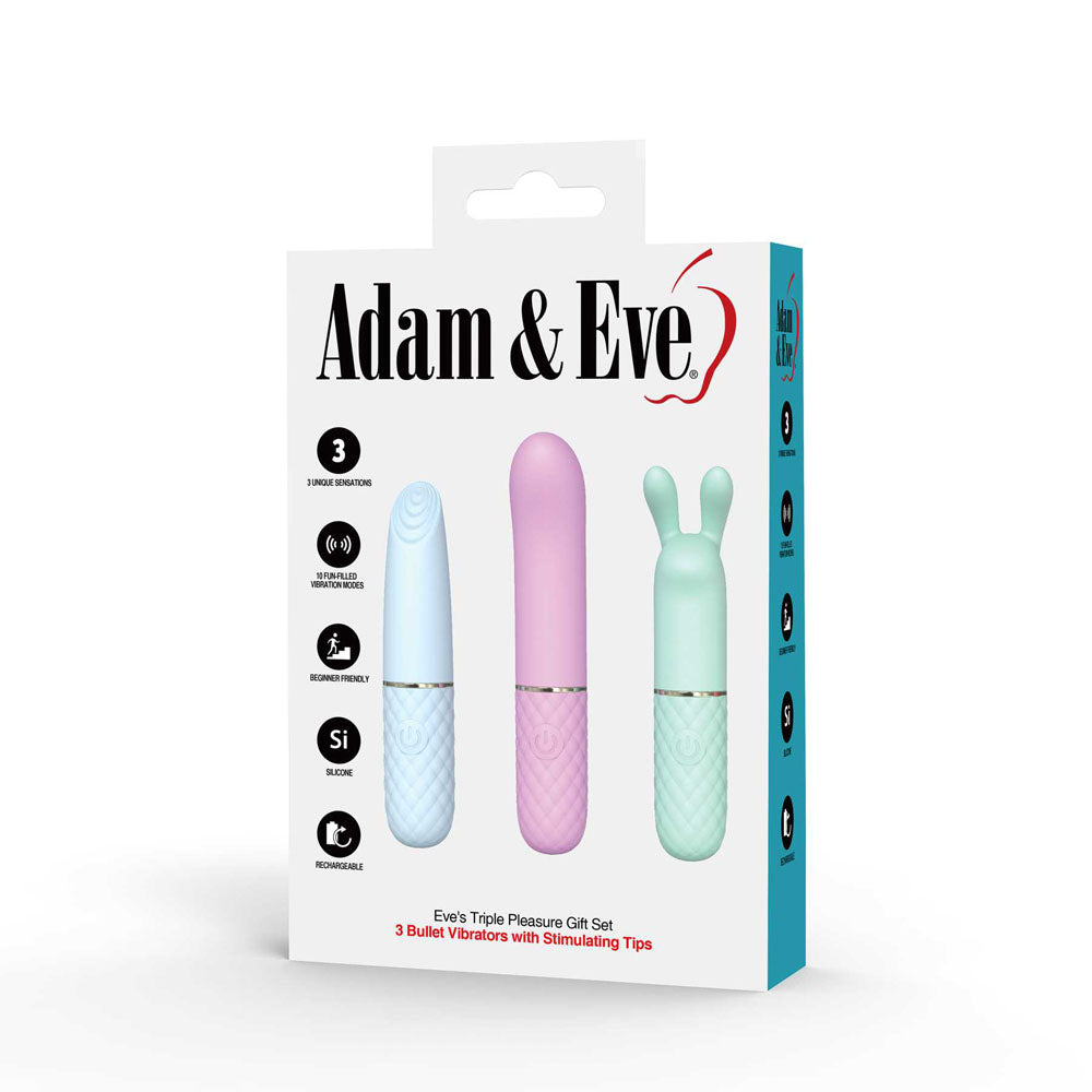 Adam & Eve Triple Pleasures Set – USB Rechargeable Vibrators Set of 3 > Vibrators > Standard Vibrators - Tophatter Daily Deals