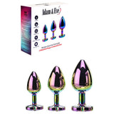Adam & Eve Rainbow Heart Gem Anal Training Set (Multicolored) – Metal Anal Plugs Set of Three Sizes > Anal Range > Jewel Butt Plugs - Tophatter Daily Deals