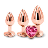 Adam & Eve Heart Gem Anal Training Set (Rose Gold Pink) – Metal Anal Plug Set of 3 Sizes > Anal Range > Jewel Butt Plugs - Tophatter Daily Deals