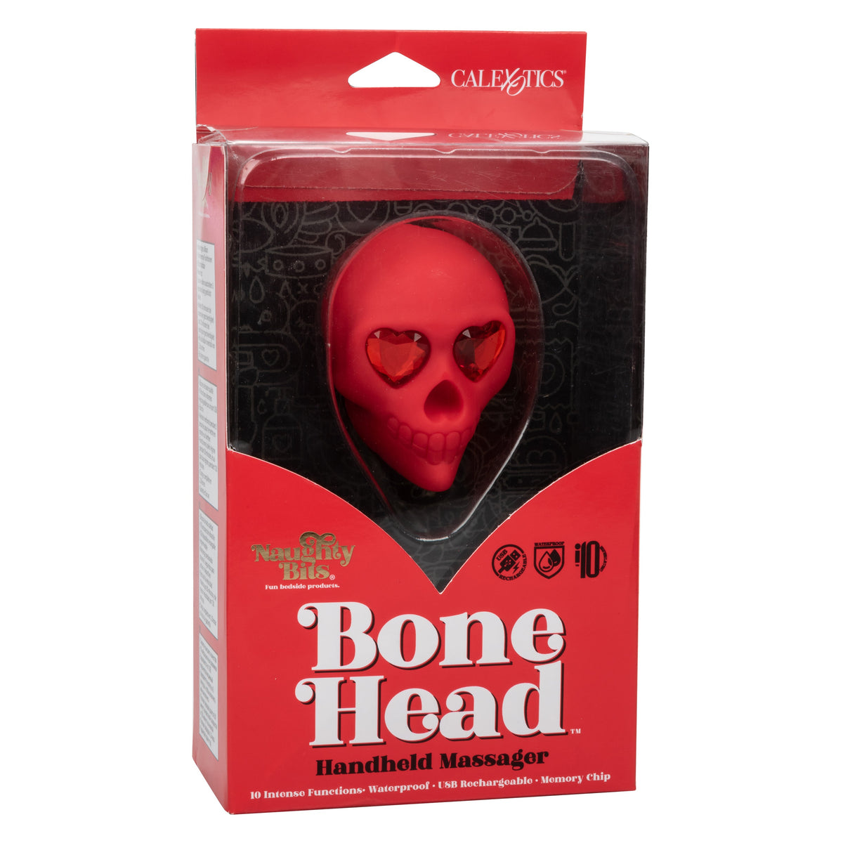 Naughty Bits Bone Head Handheld Massager Red Silicone with 10 Vibration Functions Waterproof Rechargeable > Vibrators > Standard Vibrators - Tophatter Daily Deals