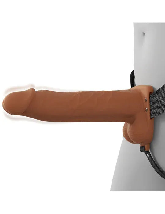 Fantasy X-Tensions Elite (Beige/Brown) – Vibrating Hollow Silicone Strap-On 8 Inch > Dildos > Strap On Harnesses - Tophatter Daily Deals