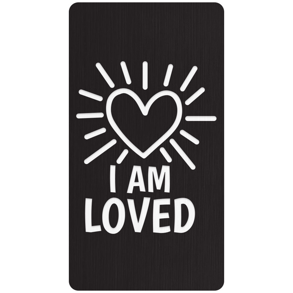 Custom Cane Engraving - Rectangle Black Anodized Aluminum - Valentine's Day Special Love Engraving Plaque - I am loved - Tophatter Daily Deals