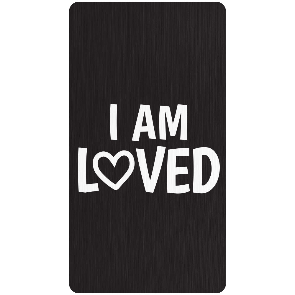 Custom Cane Engraving - Rectangle Black Anodized Aluminum - Valentine's Day Special Love Engraving Plaque - I am loved - designs - Tophatter Daily Deals
