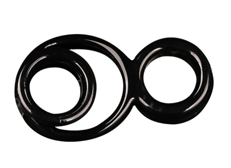 Icon Brands - Triple Play - Cock Ring & Ball Stretcher - Black Sex Toy - Tophatter Daily Deals