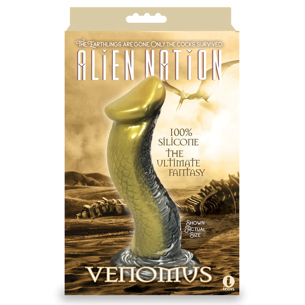 Alien Nation Venomus 8.5 Inch (Silver Gold) Fantasy Silicone Dong > Dildos > Fantasy - Tophatter Daily Deals