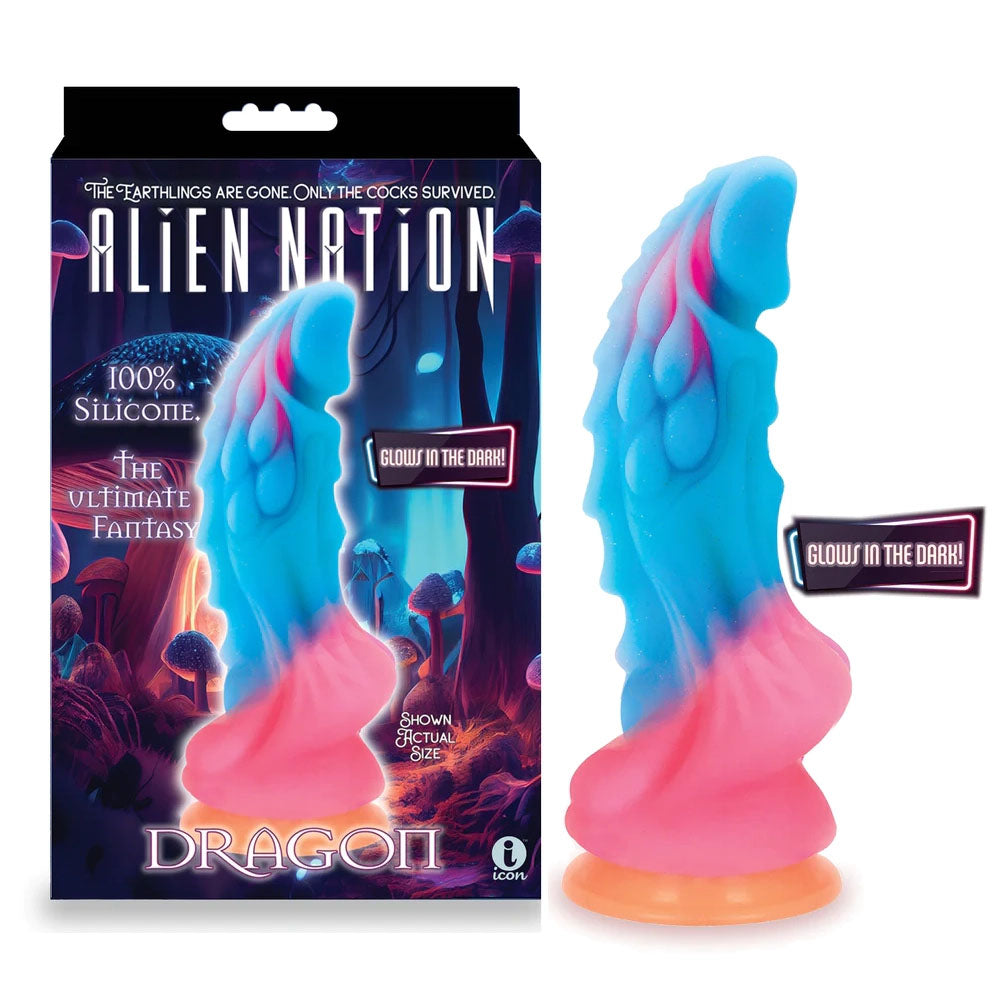 Alien Nation Glow Dragon – Glow in the Dark 23 cm Fantasy Dong > Dildos > Fantasy - Tophatter Daily Deals
