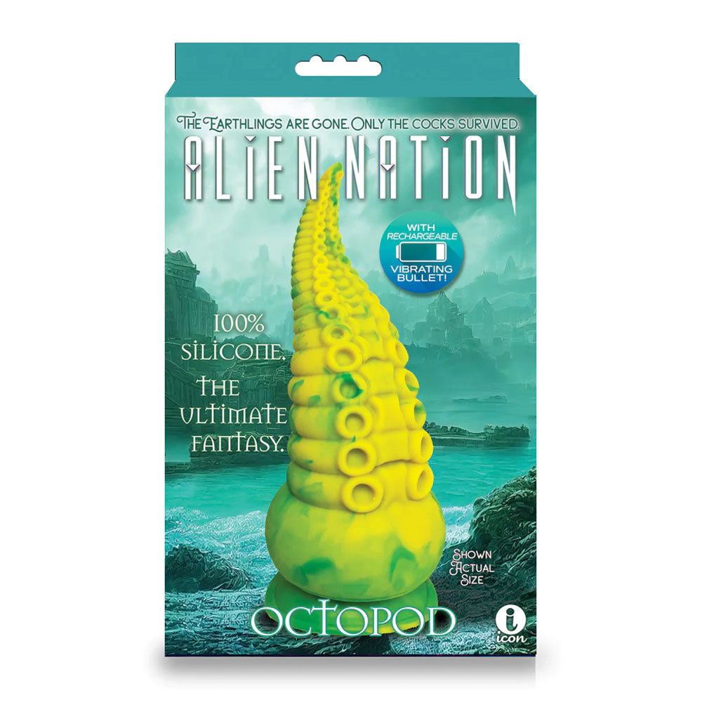 Alien Nation Octopod (Yellow/Green) – USB Rechargeable 22.9 cm Vibrator > Dildos > Fantasy - Tophatter Daily Deals