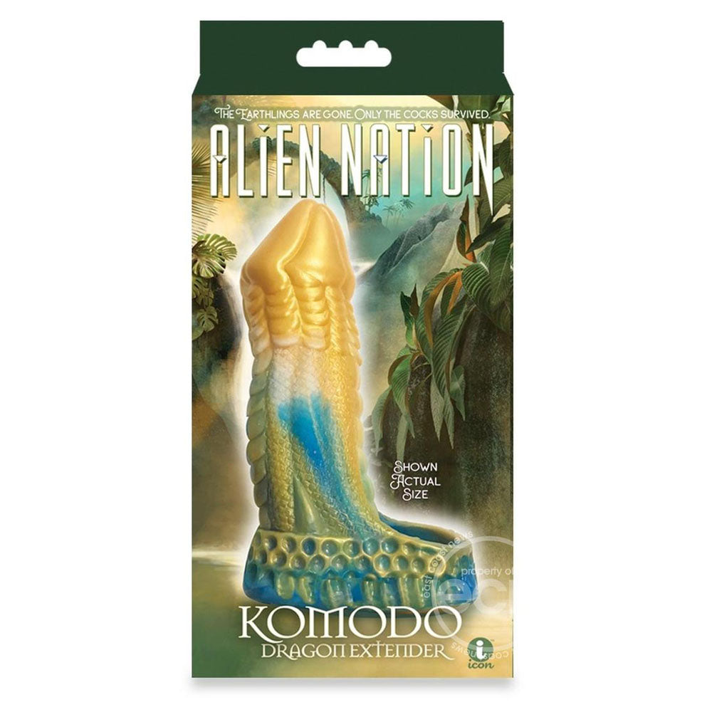Alien Nation Komodo 6.75" inch Blue Gold Penis Extender Fantasy Sleeve > Sex Toys For Men > Penis Sleeves - Tophatter Daily Deals