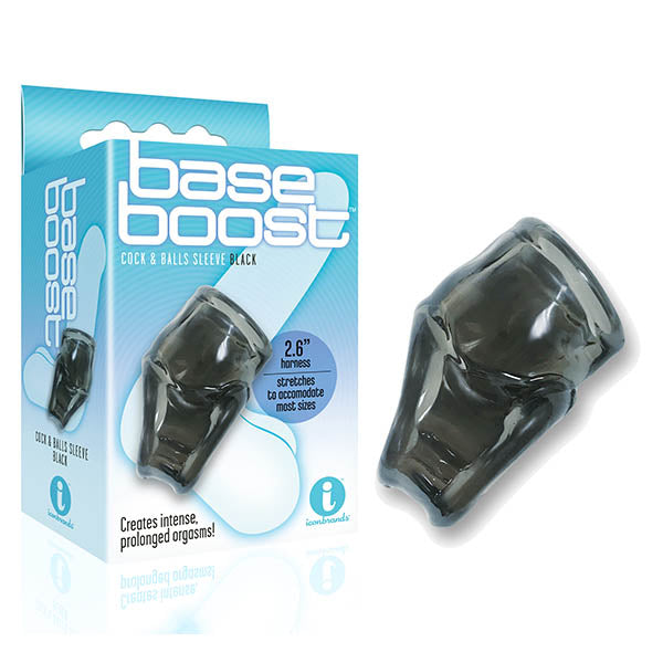 The 9's Base Boost (Black) – Body-Safe Cock and Ball Sleeve > Cock Ring > Sling - Tophatter Daily Deals