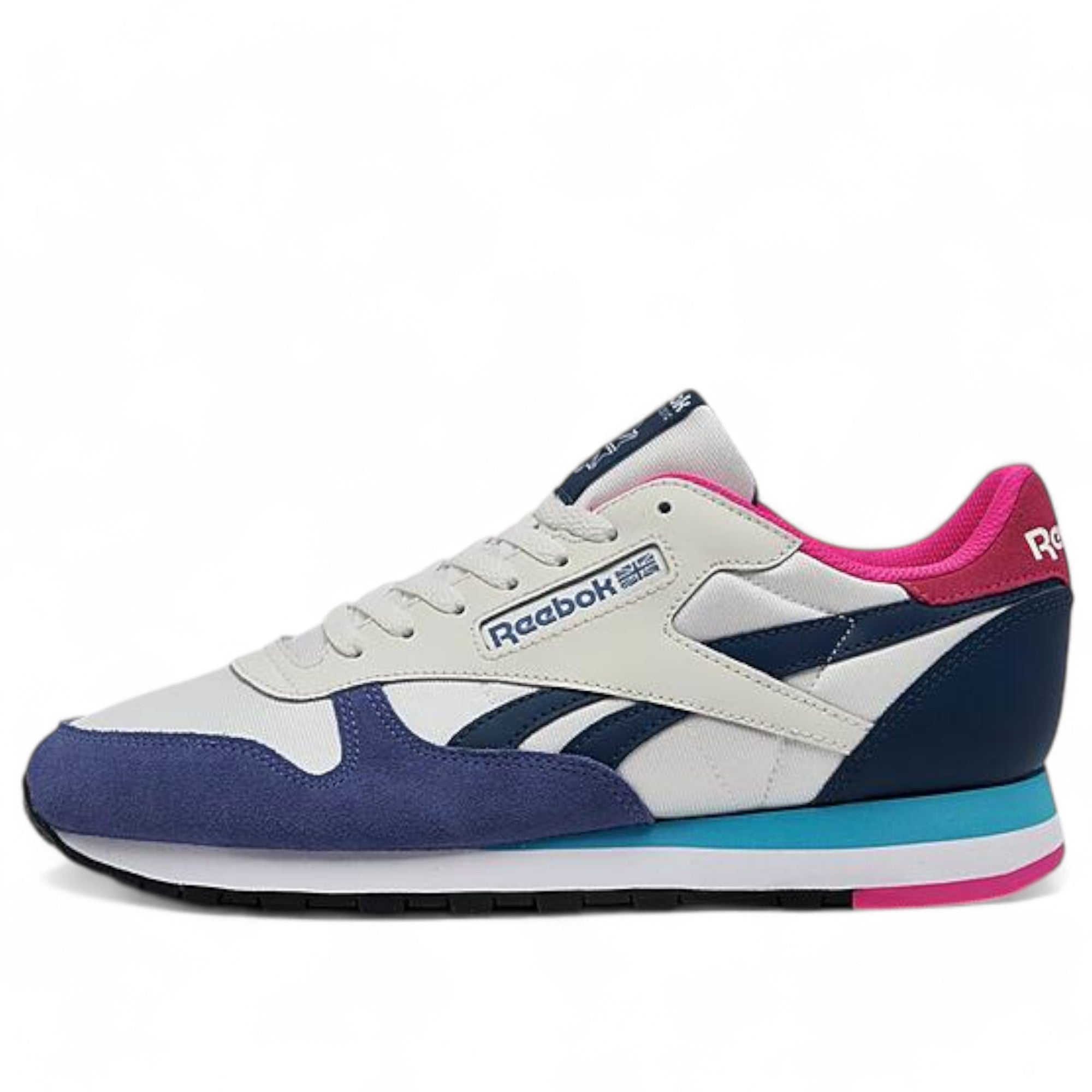 Reebok Men's Classic Leather Shoes - Chalk/Uniblu/Laspin Chalk Uniblu Laspin Footwear - Tophatter Daily Deals