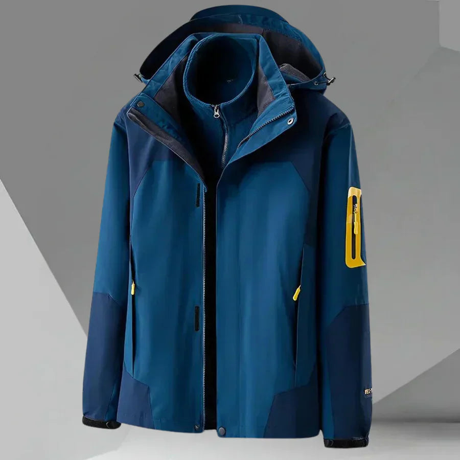 Waterproof Men's Hooded Jacket - Lightweight Shell For Rain Blue - Tophatter Daily Deals