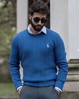 Soft Timeless Men's Cable Knit Sweater - Crewneck, Cotton - Tophatter Daily Deals