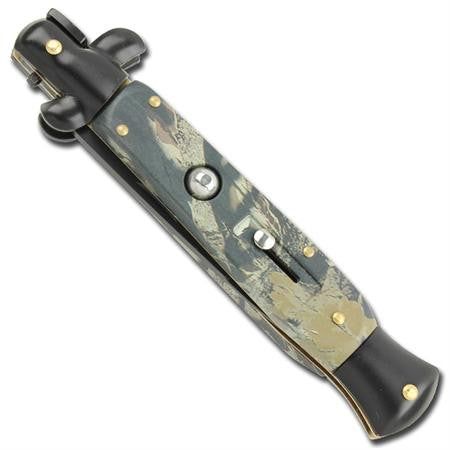 10" Grande Italian Milano Stiletto Blk Camo Handle Classic Automatic Knife Knife-Auto - Tophatter Daily Deals