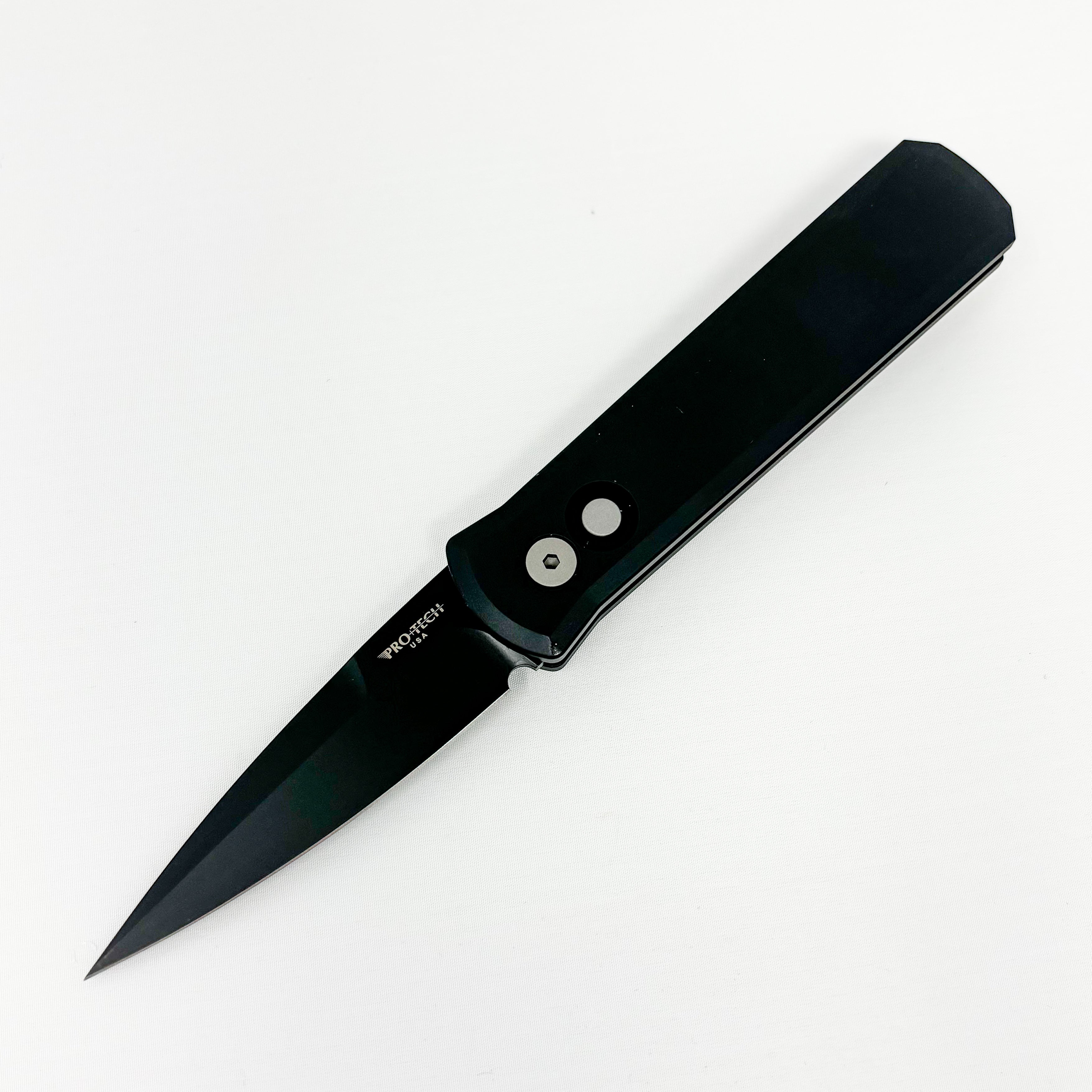 Pro-Tech Knives Godson - Black Handle - Black Blade - 721 Automatic Knives - Tophatter Daily Deals